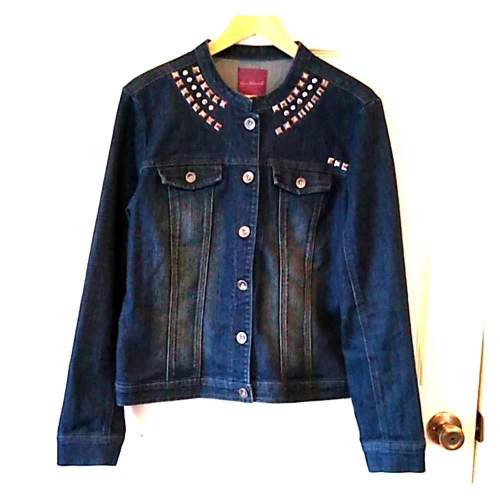 Gloria Vanderbilt Blue Denim Jean Jacket Size L